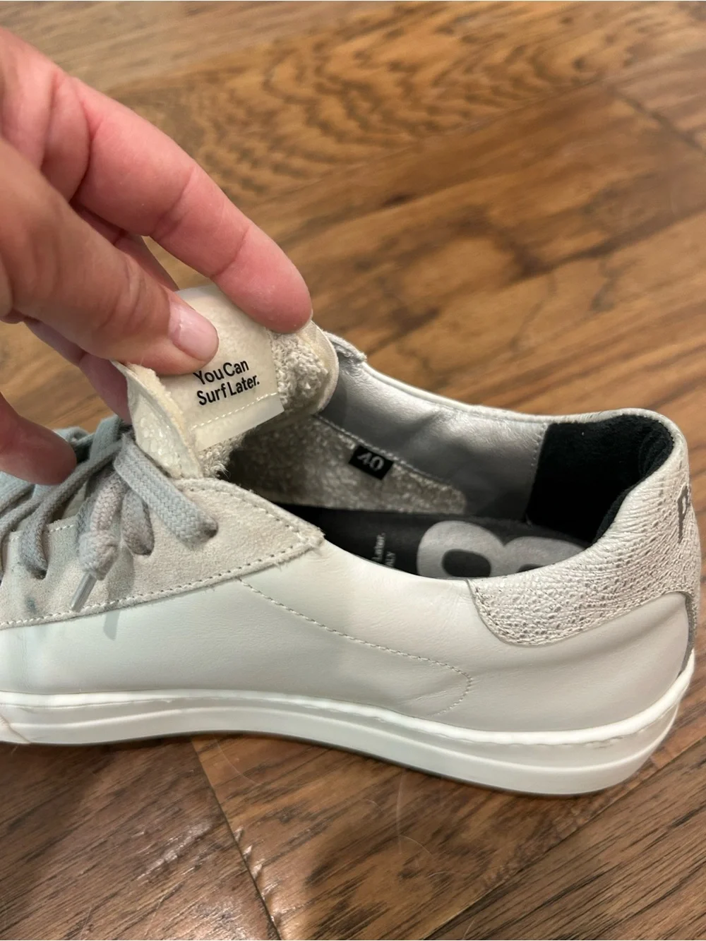Women P448 Sneakers in Light Gray and White. Excellent condition Size 9